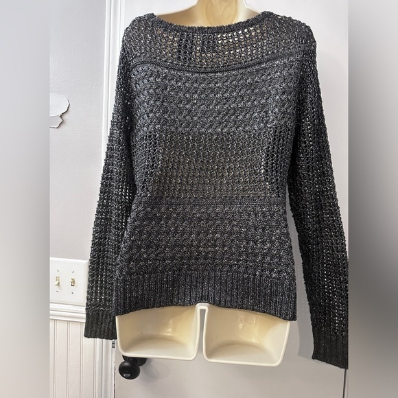 Harley Davidson Women’s Black Knit Sweater Metallic Shimmer XL - Picture 4 of 9